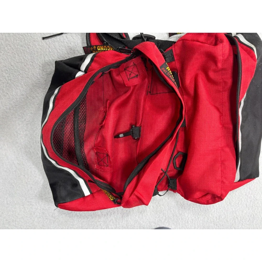 Outward Hound Dog Backpack Red Hiking Pet Travel Gear Reflective Adjustable Bag